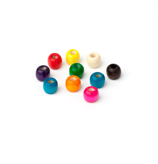 Wooden hair beads small colored AFROline (10pcs)-0