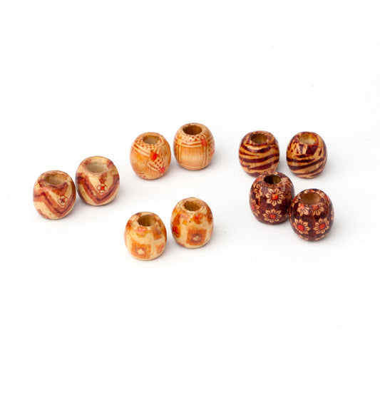 Wooden hair beads large AFROline (10pcs)-0